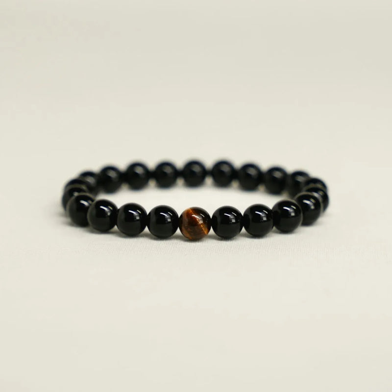 Black Onyx With Tiger Eye Bracelet